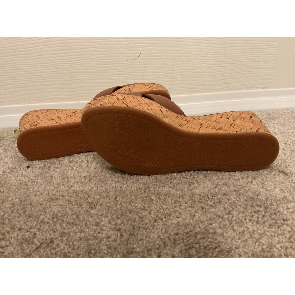 Sam Edelman Reid Brown Leather Wedge Sandals, sz 8.5 - Picture 6 of 7